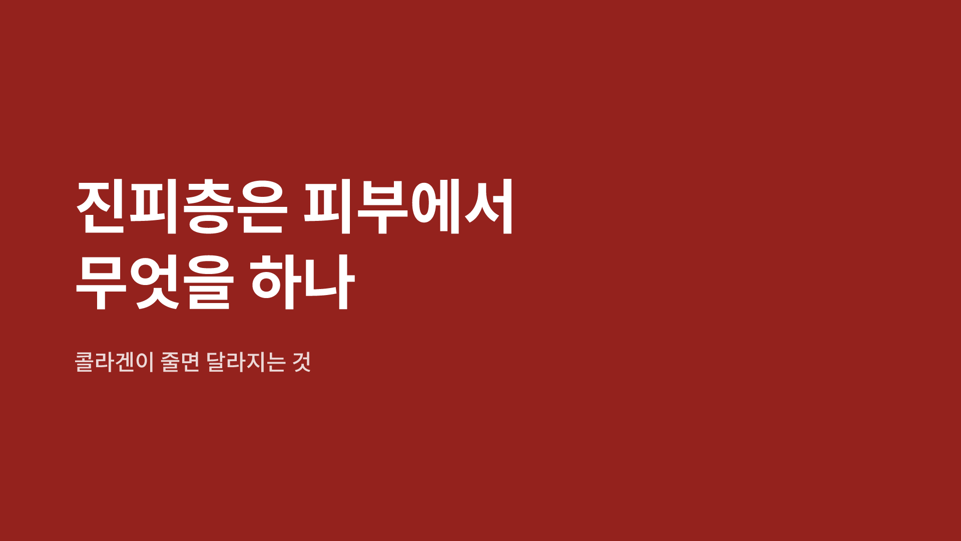 진피층은 피부에서 무엇을 하나|콜라겐이 줄면 달라지는 것