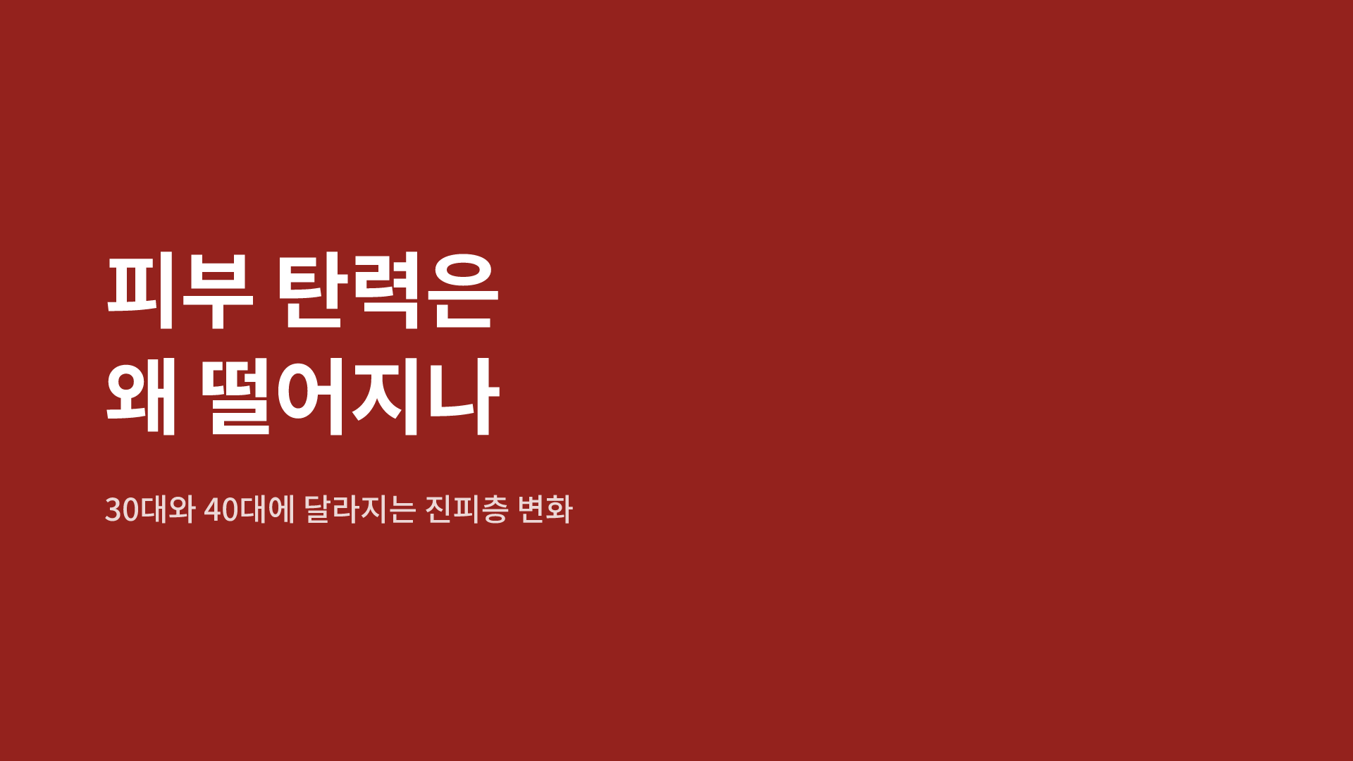 피부 탄력은 왜 떨어지나 | 30대와 40대에 달라지는 진피층 변화